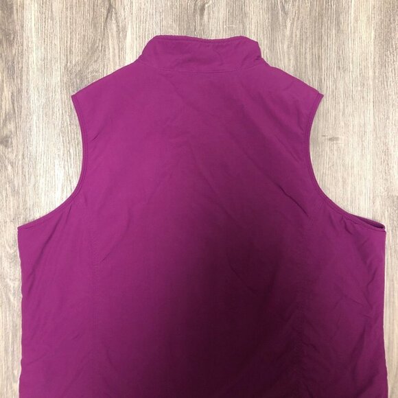 L.L. Bean Size 1X Women's Classic Vest Waterproof Nylon Fleece Lining Magenta - Picture 6 of 8